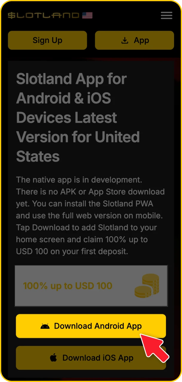 Click to start playing and winning big at Slotland.