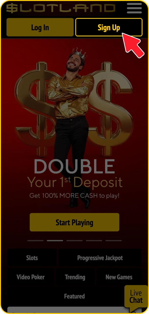 Click to complete registration and start winning at Slotland.