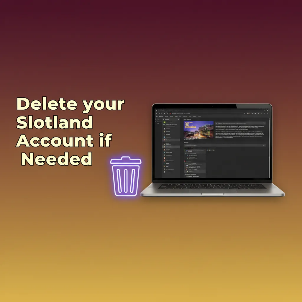 Slotland account deletion options: delete, self-exclusion or time-out; submit Support request and withdraw balance.