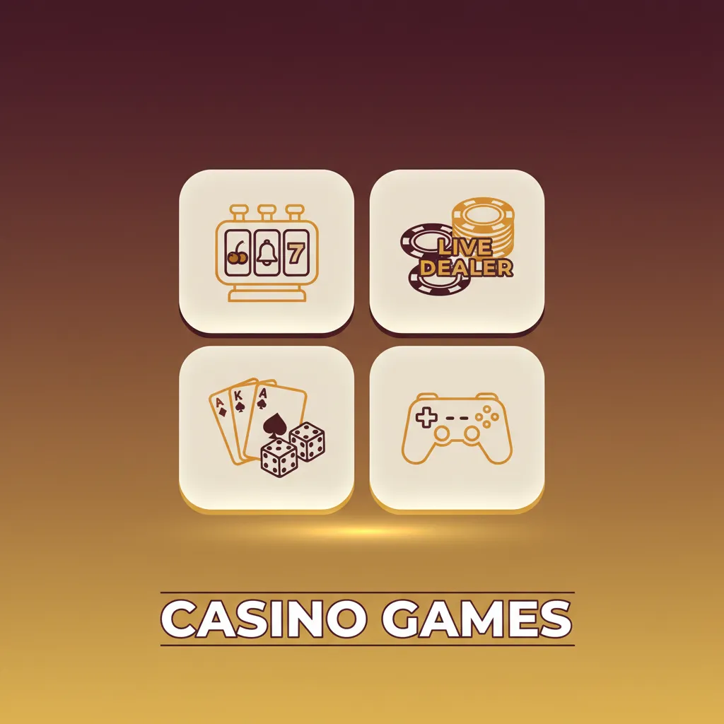 Online casino lobby with slots, jackpots, blackjack, roulette, baccarat, craps, video poker, and live dealer tables.