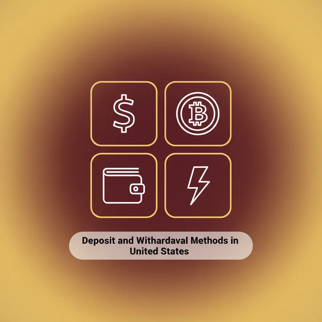 Icons for US deposit and withdrawal methods: Visa, MasterCard, AmEx, NETeller, Bitcoin, Ethereum, Litecoin, USD Coin, Tether.