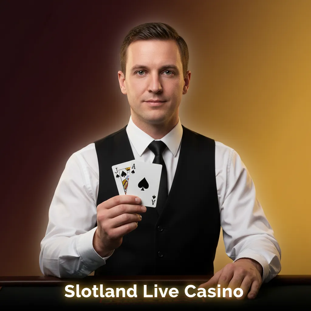 Slotland live dealer casino with roulette, blackjack, baccarat tables, HD video stream and table limits.