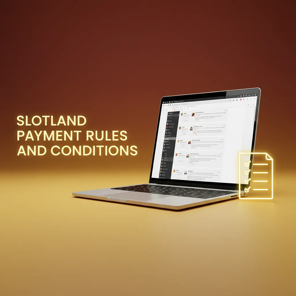 Infographic: Slotland payment rules: use your own method, complete KYC, match withdrawal method, wager bonuses, limits apply