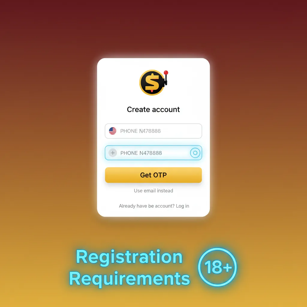 Registration requirements: 21+ in eligible US state, geolocation, accurate info, ID/address docs, one account per person.