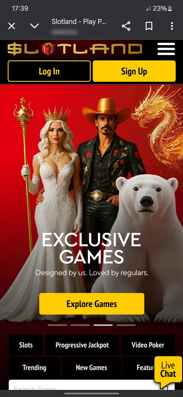 Check how to visit the Slotland website on Android.