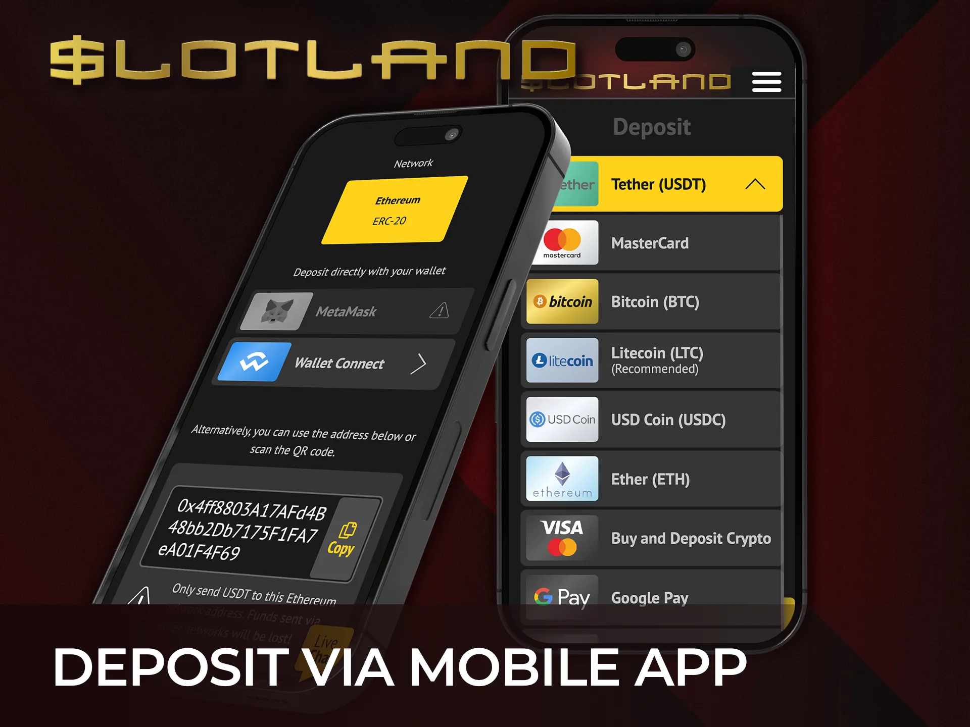 Make a deposit via Slotland Casino mobile app and start playing today.