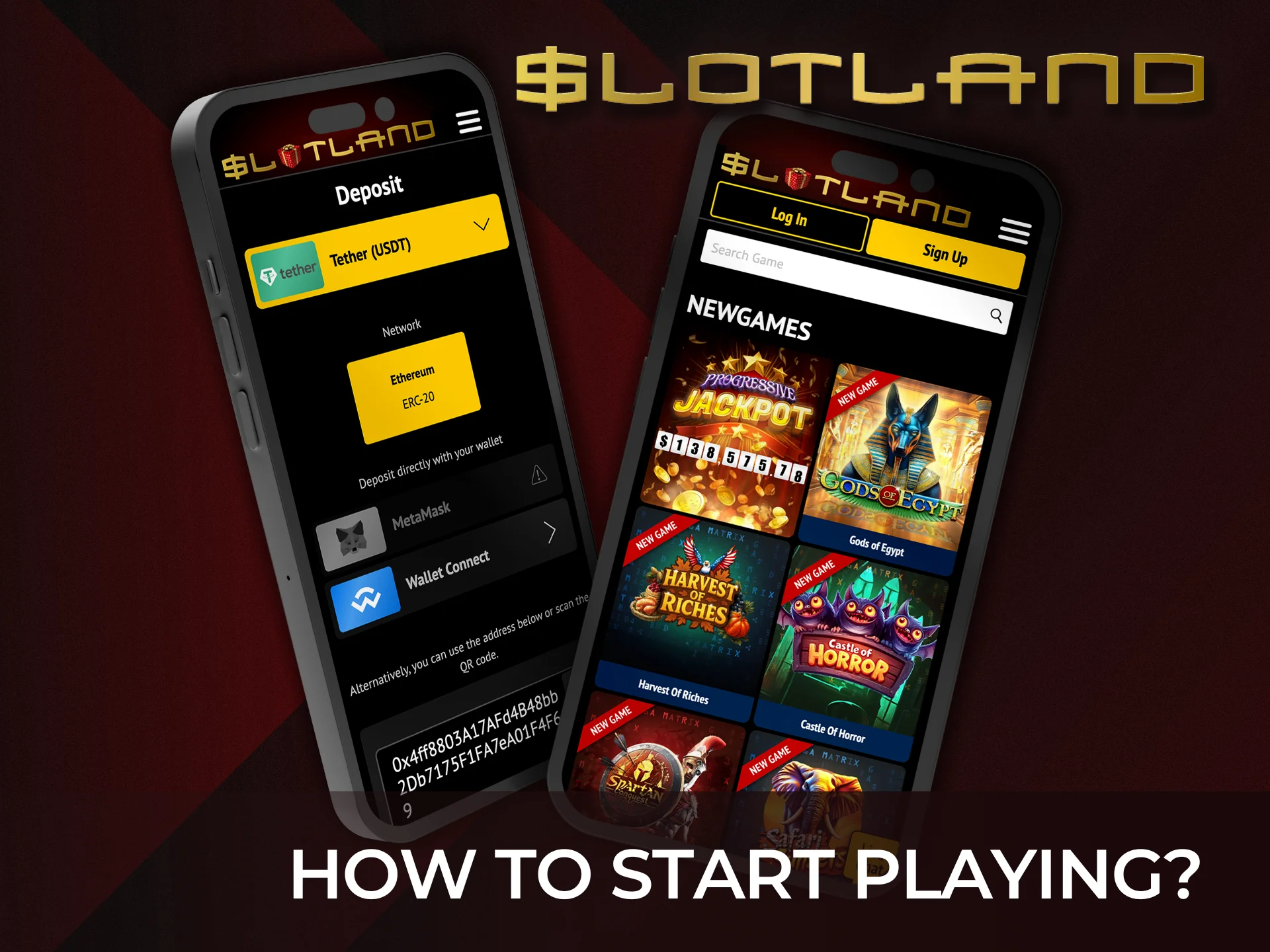 Download the Slotland app and begin playing instantly.