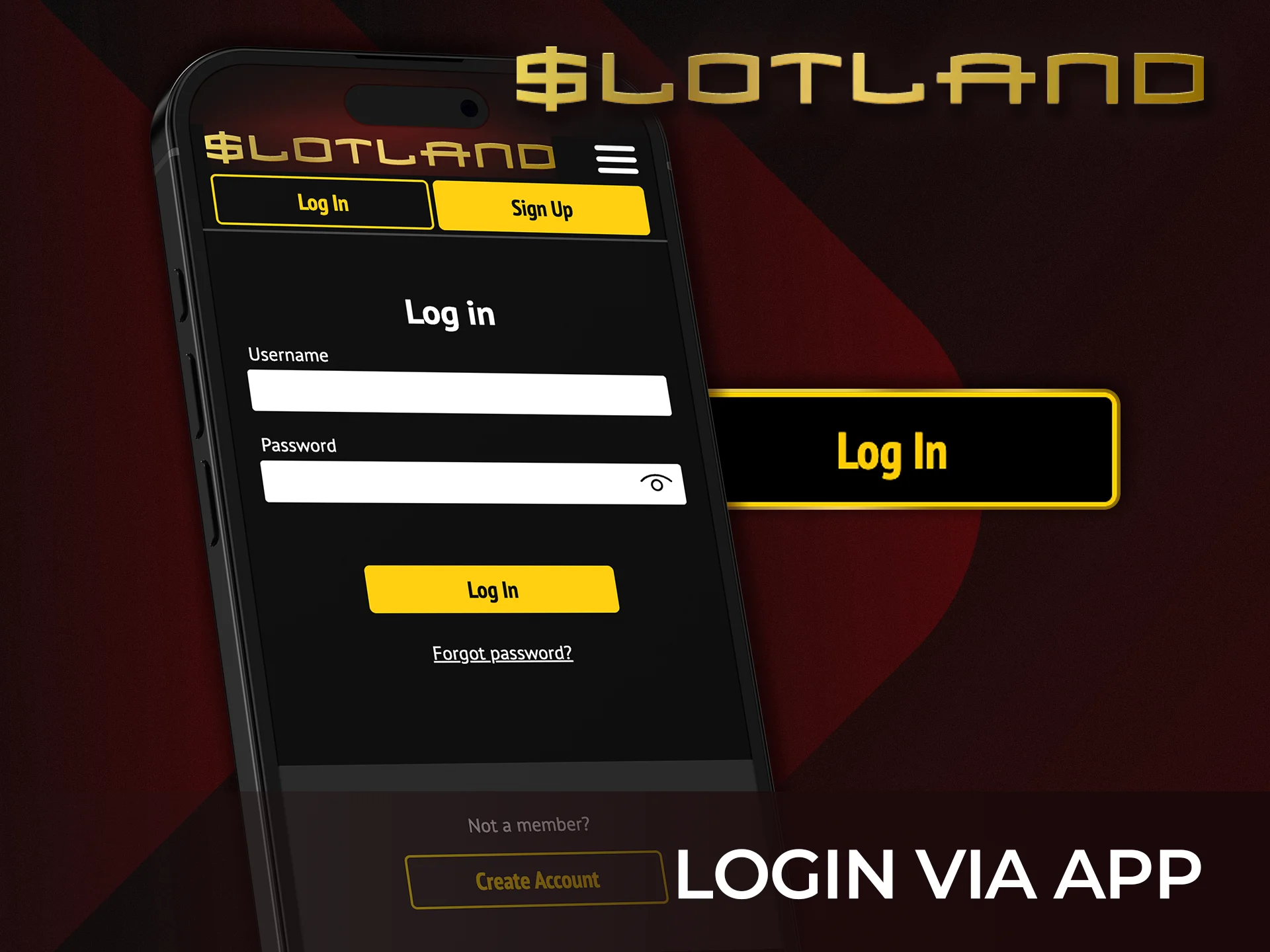 Log in to your Slotland Casino account using the mobile app today.