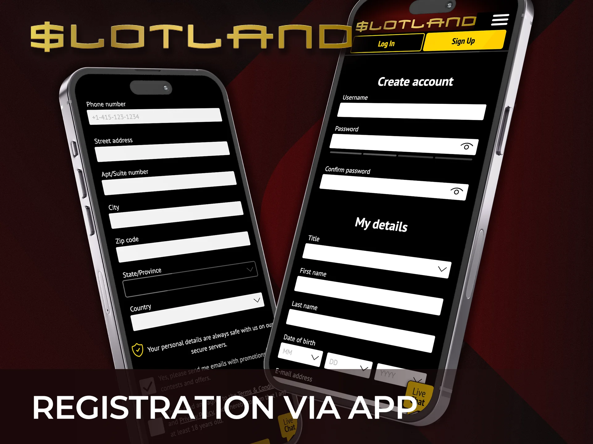 Learn how to register a Slotland Casino account via the mobile app today.