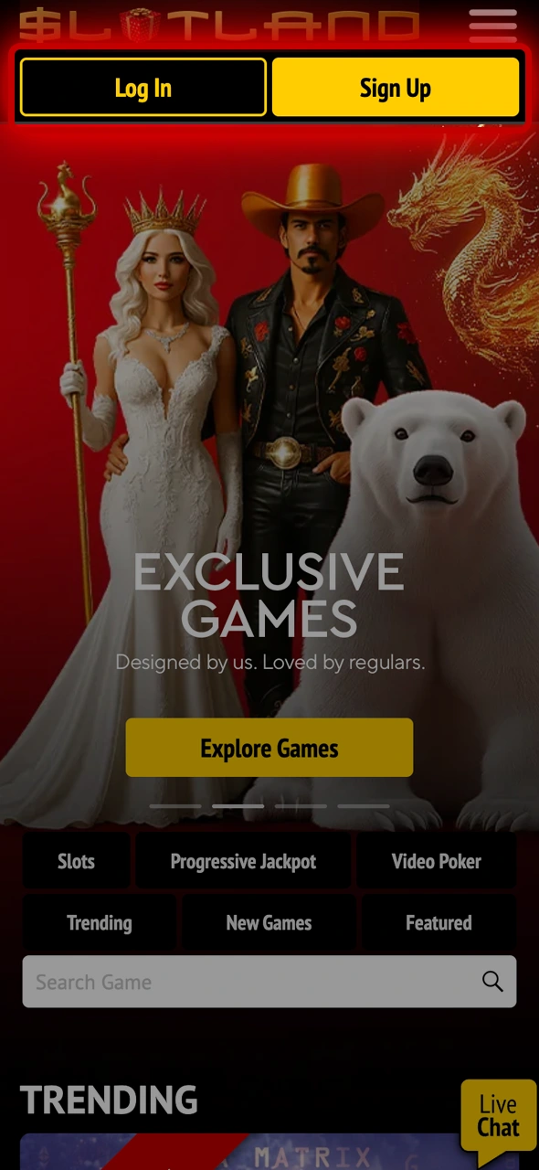 See how to access your account at Slotland Casino.