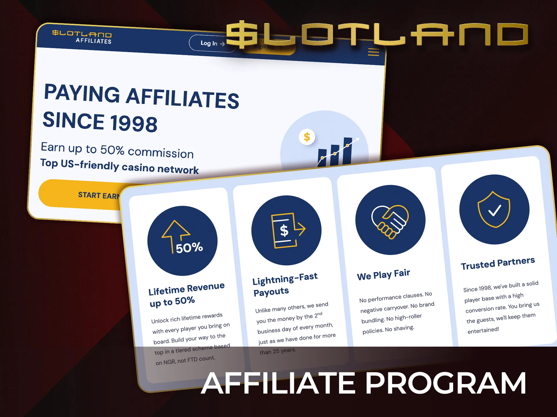 Join the Slotland Casino affiliate program and earn commissions today.