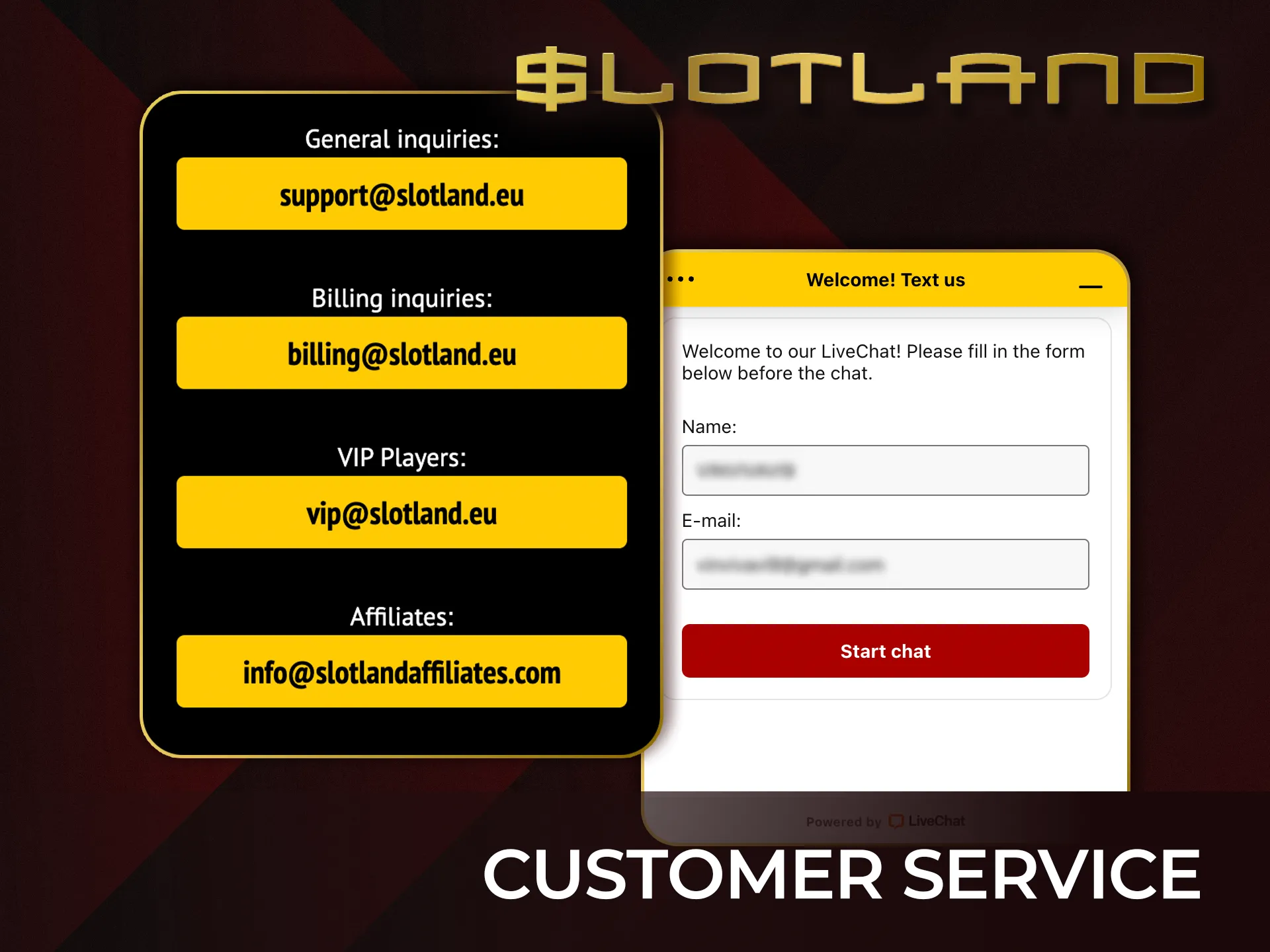 Get help from Slotland Casino US customer service quickly and easily now.