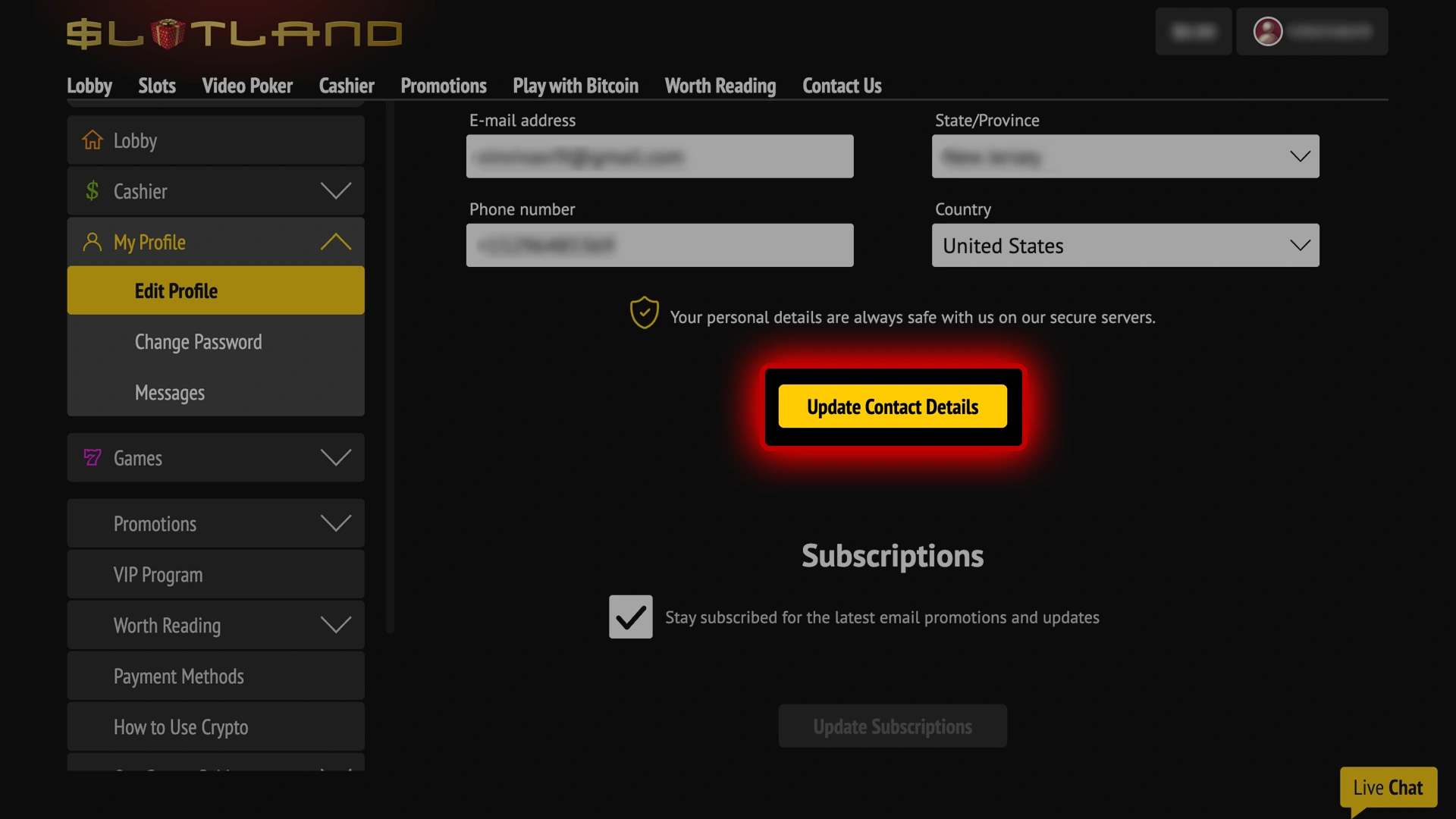 Read how long approval takes at Slotland Casino.