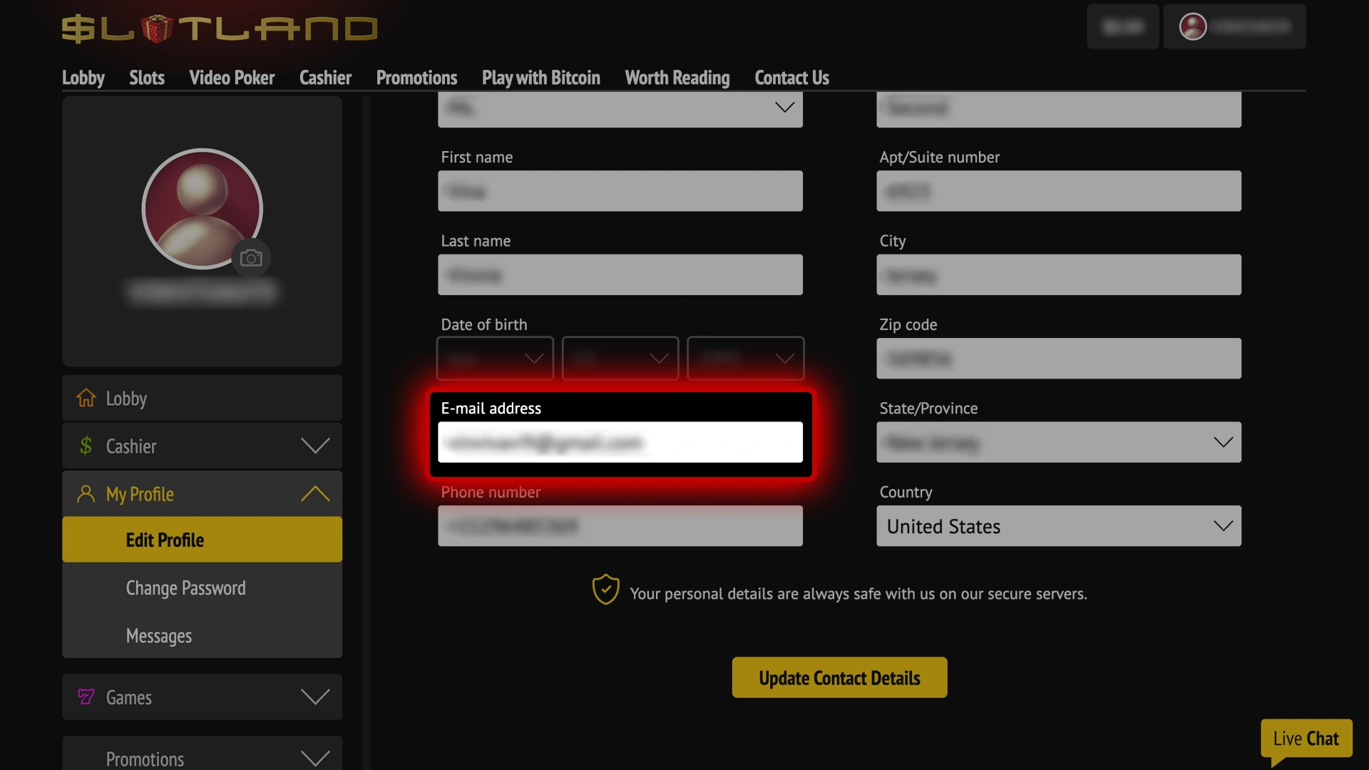 Check how to confirm your email at Slotland.
