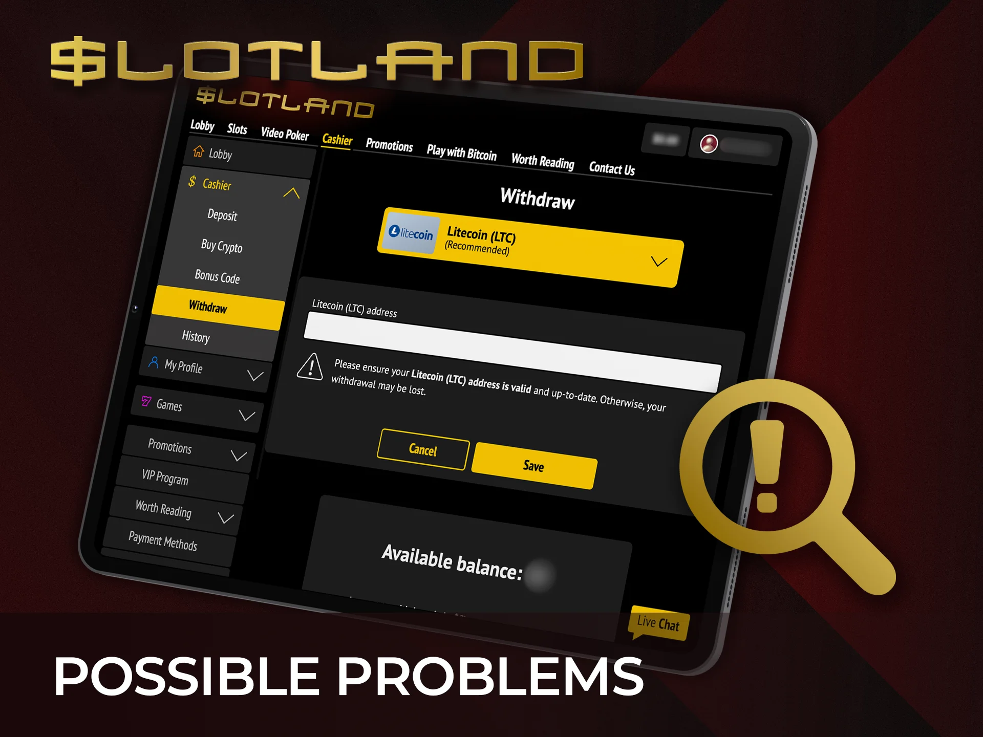 Solve possible payment issues at Slotland and continue playing without delays.